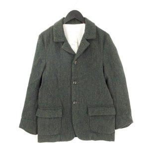 テーラードジャケット ウール リネン ツイード tweed jacket グリーン