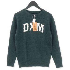 未使用 ニット DMP68002 クルーネック ウール セーター 緑 XS