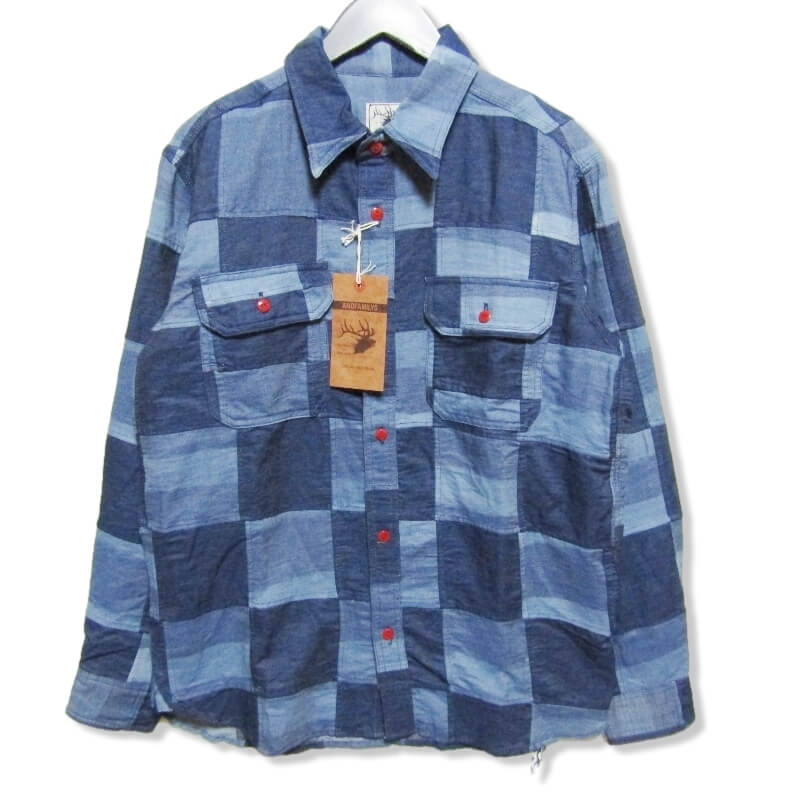 アンドファミリーIndigo Crash Patchwork Shirts SHL-2109670買取