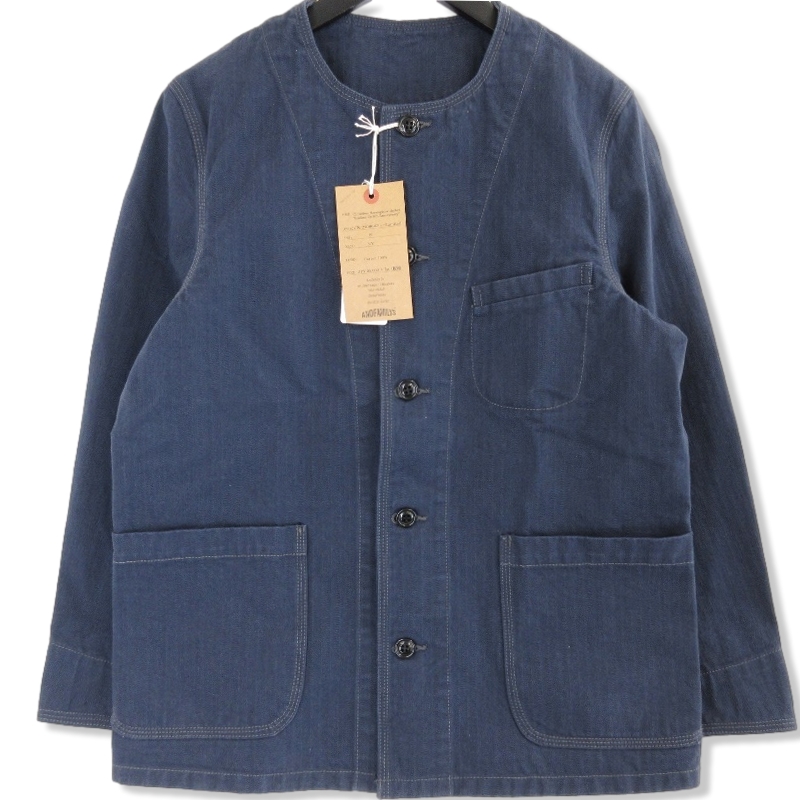 アンドファミリーCollarless Herringbone Jacket geeked up 9th anniversary JK-2108663･･･Limited買取