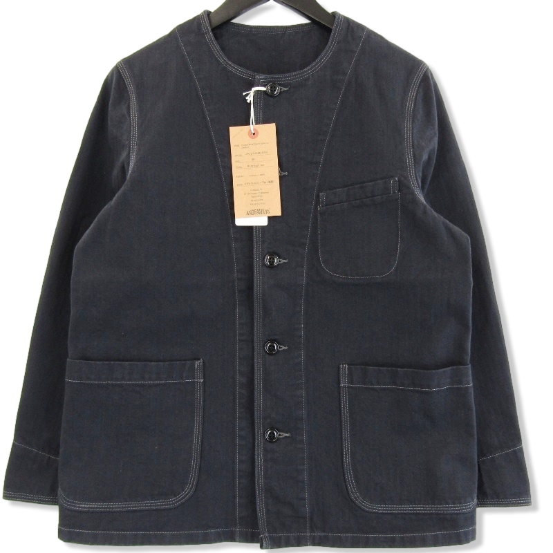 アンドファミリーCollarless Herringbone Jacket JK-2108663HB買取