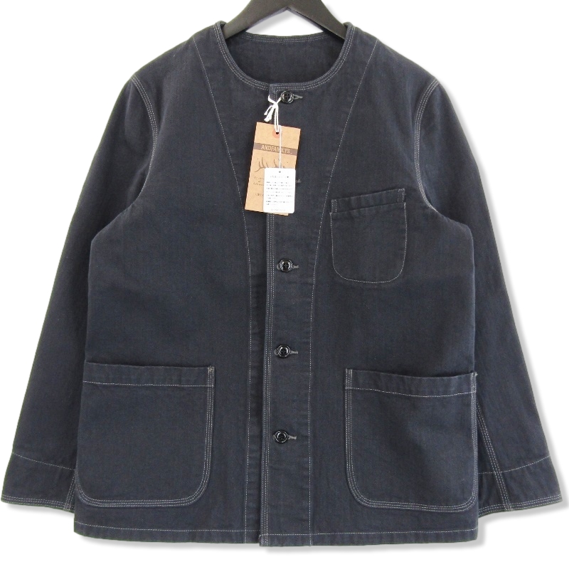 アンドファミリーCollarless Herringbone Jacket JK-2108663HB買取