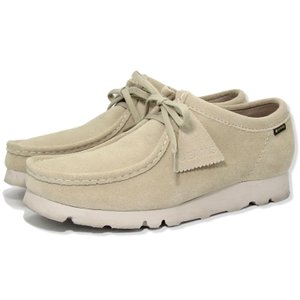 良品 Clarks クラークス US8M 26cm ワラビーブーツ BEAMS 別注 スエード GORE-TEX ビブラムソール ベージュ 箱付