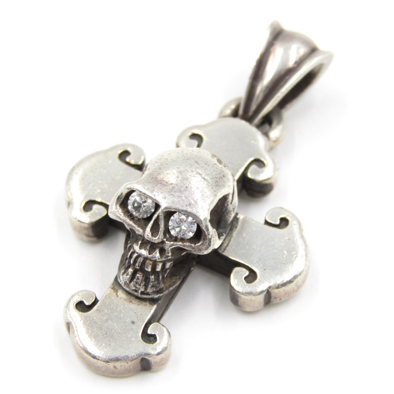 スタンリーゲスペンダント LARGE SKULL CROSS PENDANT w/CZ買取