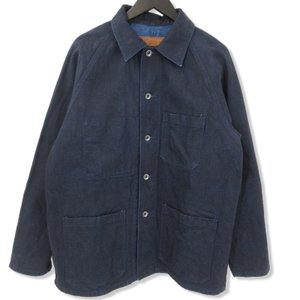 良品 デニムカバーオール 後染めUNLINED JACKET インディゴ M