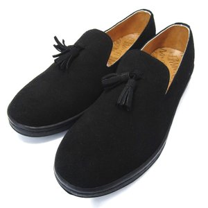 未使用 MANEBU マネブ PRAN SUEDE MNB-033-S プラン スエード タッセル スリッポン カジュアル 黒 43 箱付シューズ