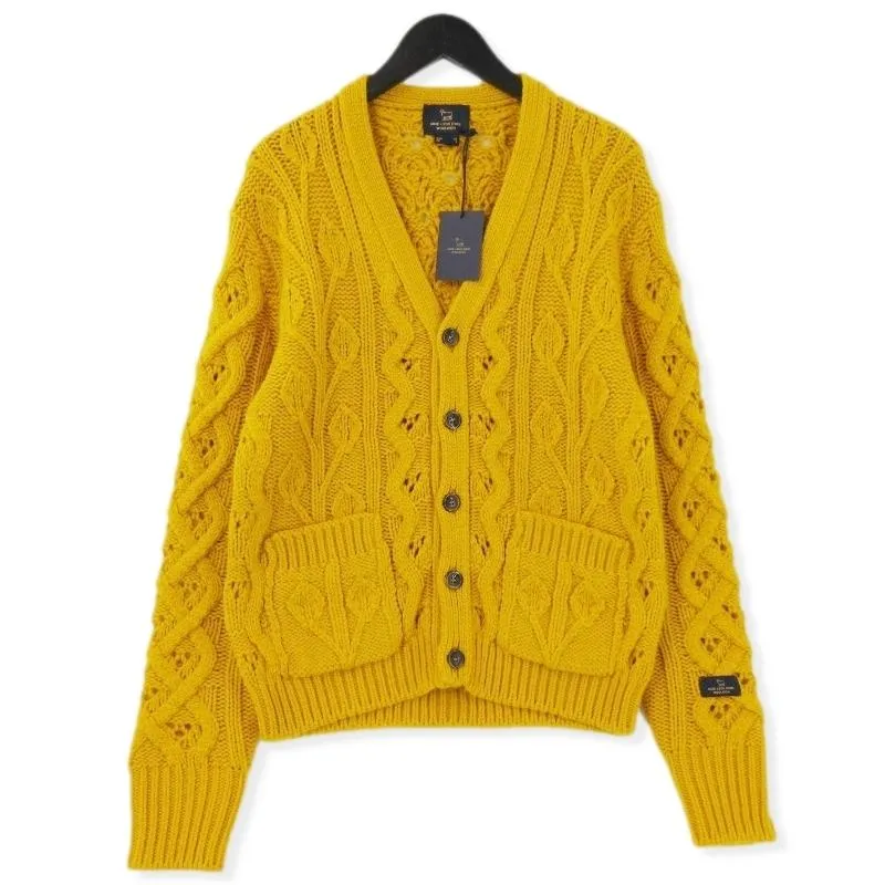 ウールリッチ エメレオンドレ FISHERMAN KNIT CARDIGAN カーディガン 黄色