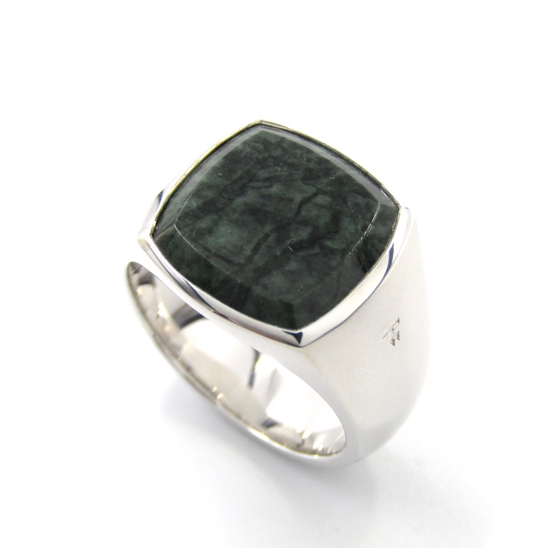 トムウッドリング Cushion Green Marble Ring買取