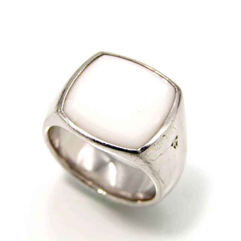 トムウッドリング Cushion White Agate Ring #52買取