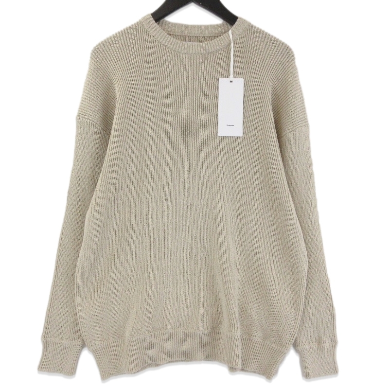 グラフペーパーLinen Solotex Loose Rib Crew Neck 買取