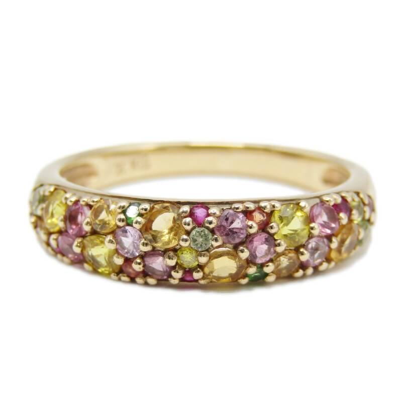 ビズーリング K10YG マルチカラージュエル ミモザブーケ買取