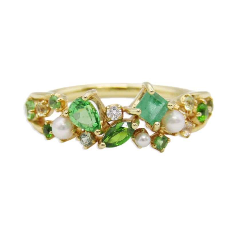 ビズーリング K18YG マルチカラージュエル スズラン コフレ買取