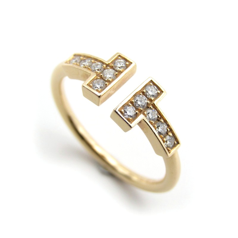 ティファニーリング ダイヤモンド Tワイヤー AU750YG レディース買取