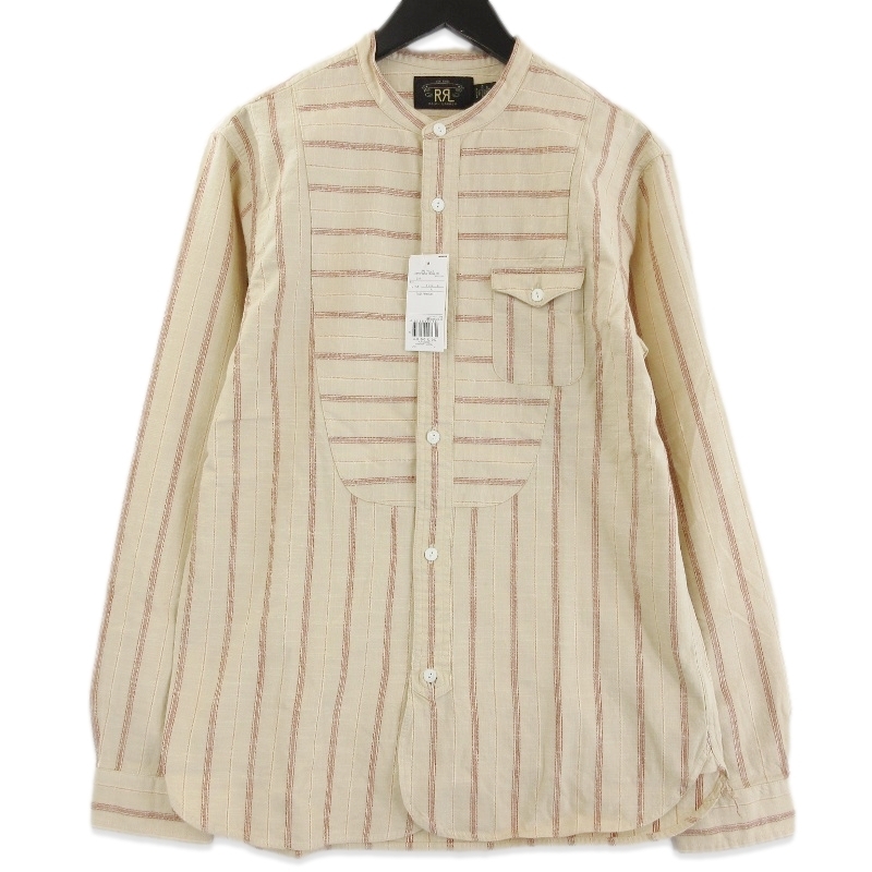 ダブルアールエル長袖バンドカラーシャツ Stripe Dobby Shirt MNRRWOV16820384買取