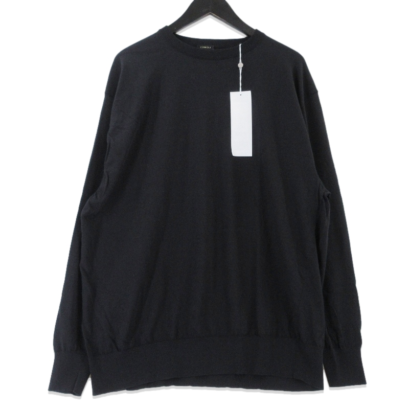 コモリコットンクルーネックニット B01-06001 25SS 日本製 ブラック買取