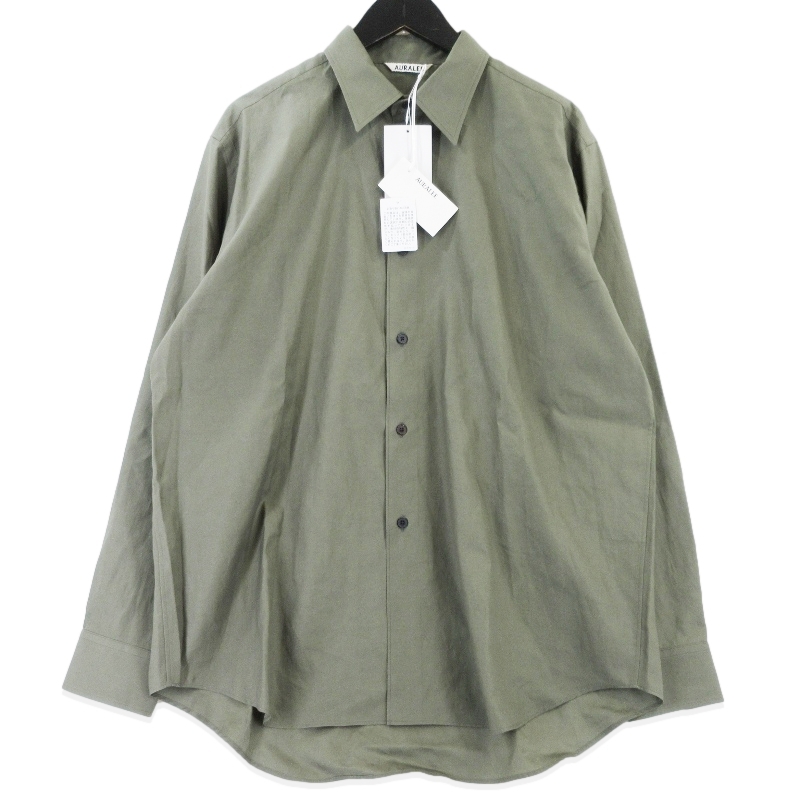 オーラリーWASHED FINX TWILL SHIRT A26AS01TN買取