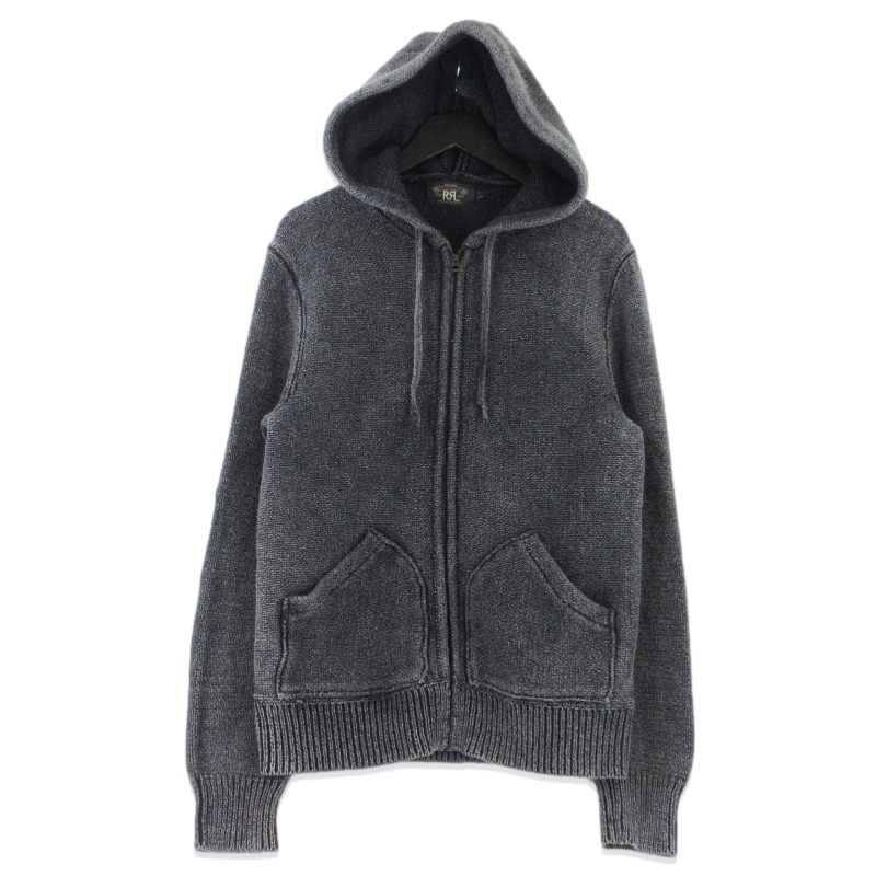ダブルアールエルジップアップパーカー コットンニット Black Indigo Knit買取