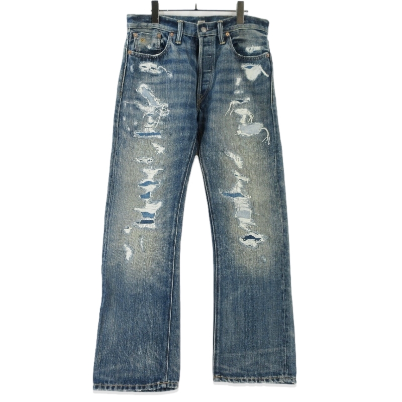 ダブルアールエルデニムパンツ STRAIGHT LEG ボタンフライ ダメージ加工買取